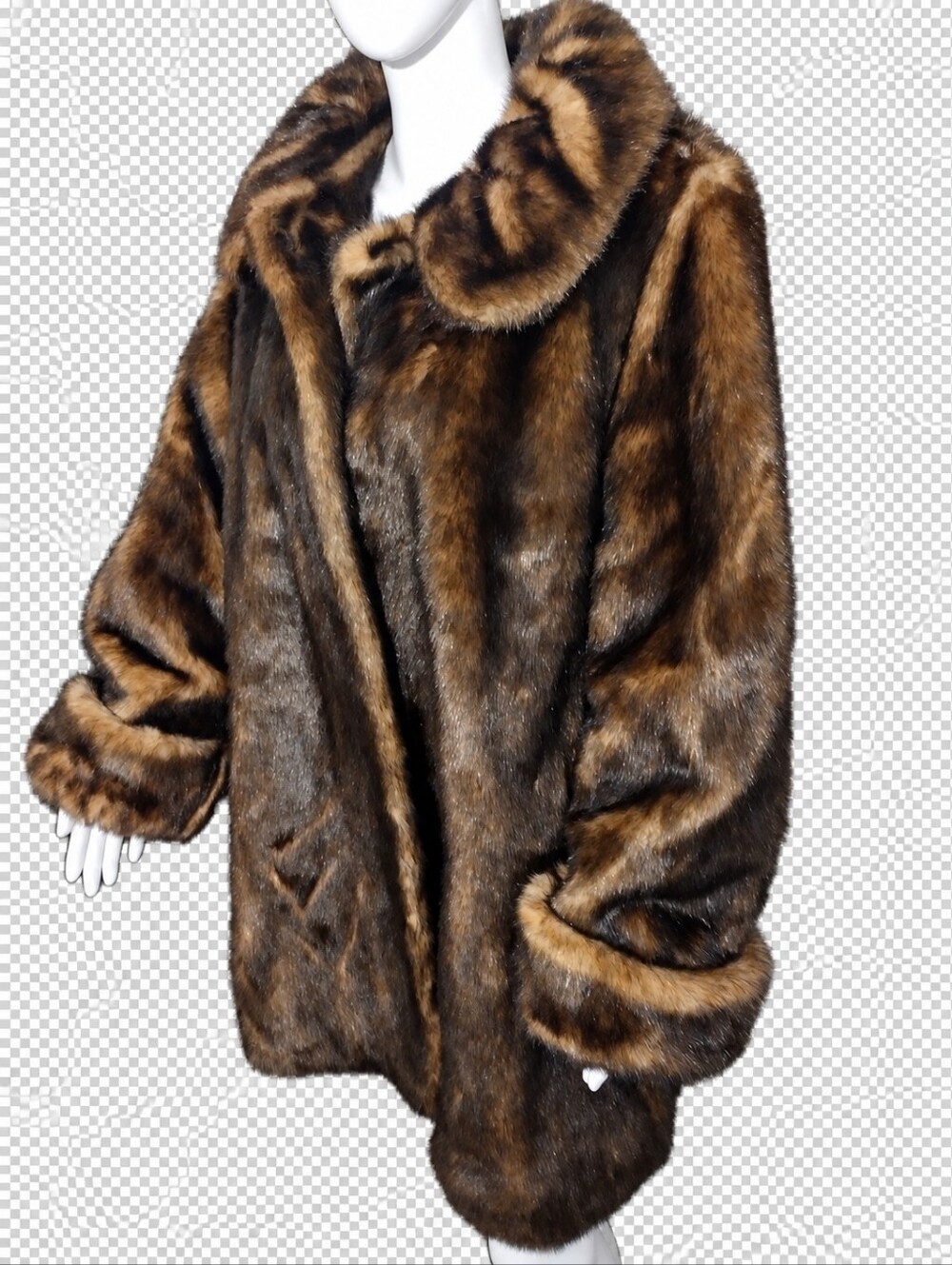 Vintage Rare Jerry Lewis Faux Fur Brown Coat L/XL 🔥🔥🔥
